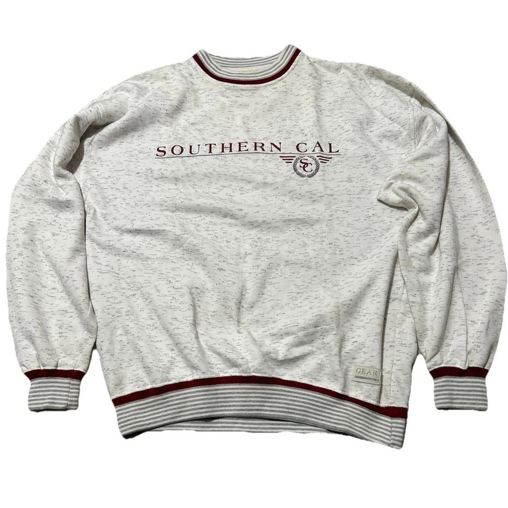 VTG 90s Gear SC University of Southern Cal Trojans Preppy Sweatshirt Sz XL